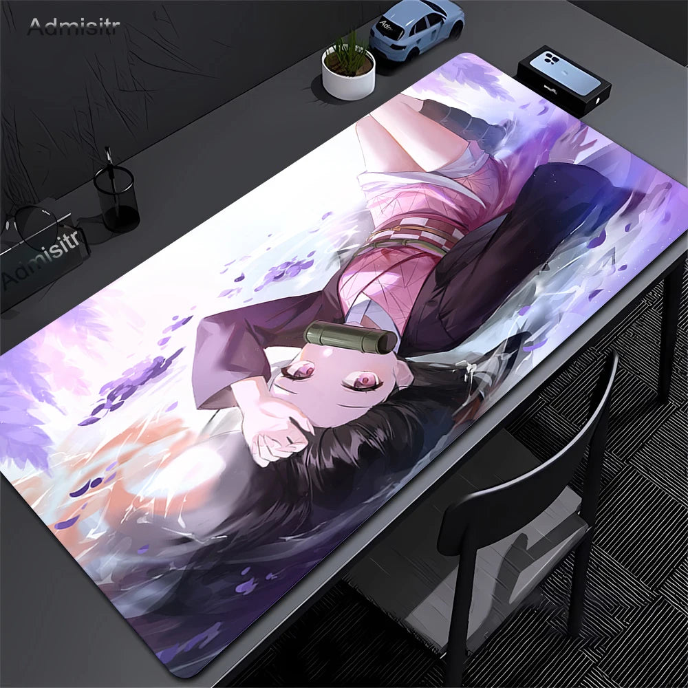 Mouse Pad Gaming Laptops Keyboard Mat Xxl Pc Desk Protector Deskmat Gamer Mats Anime Demon Slayers Rengoku Kyoujurou Pc Mousepad