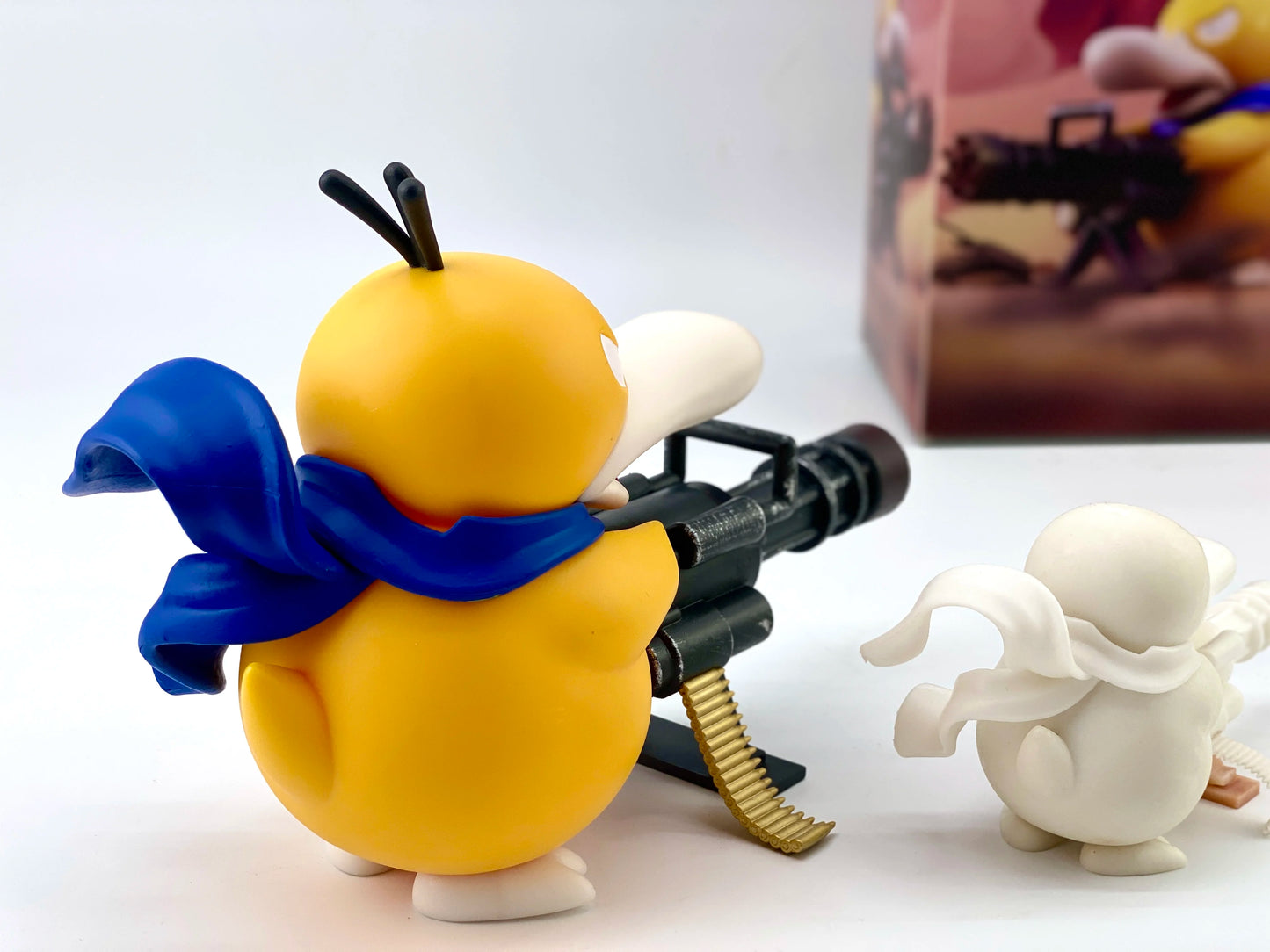 Pokemon Psyduck Gatling Gun Anime Figure Cross Dressing Toys PVC Statue Model Collection Decor Creative Peripheral Birthday Gift