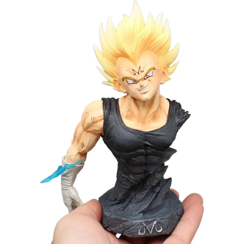 16.5cm Dragon Ball Majin Vegeta Bust Anime Action Figure Model Statue Collection Desktop Decoration Ornament Toys Boys Gifts