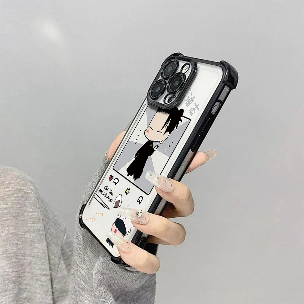 J-Jujutsus Kaisens Gojo FUNDA  Phone Case For iPhone 16 12 13 14 15 Pro Max Plus Shockproof Four corner anti fall