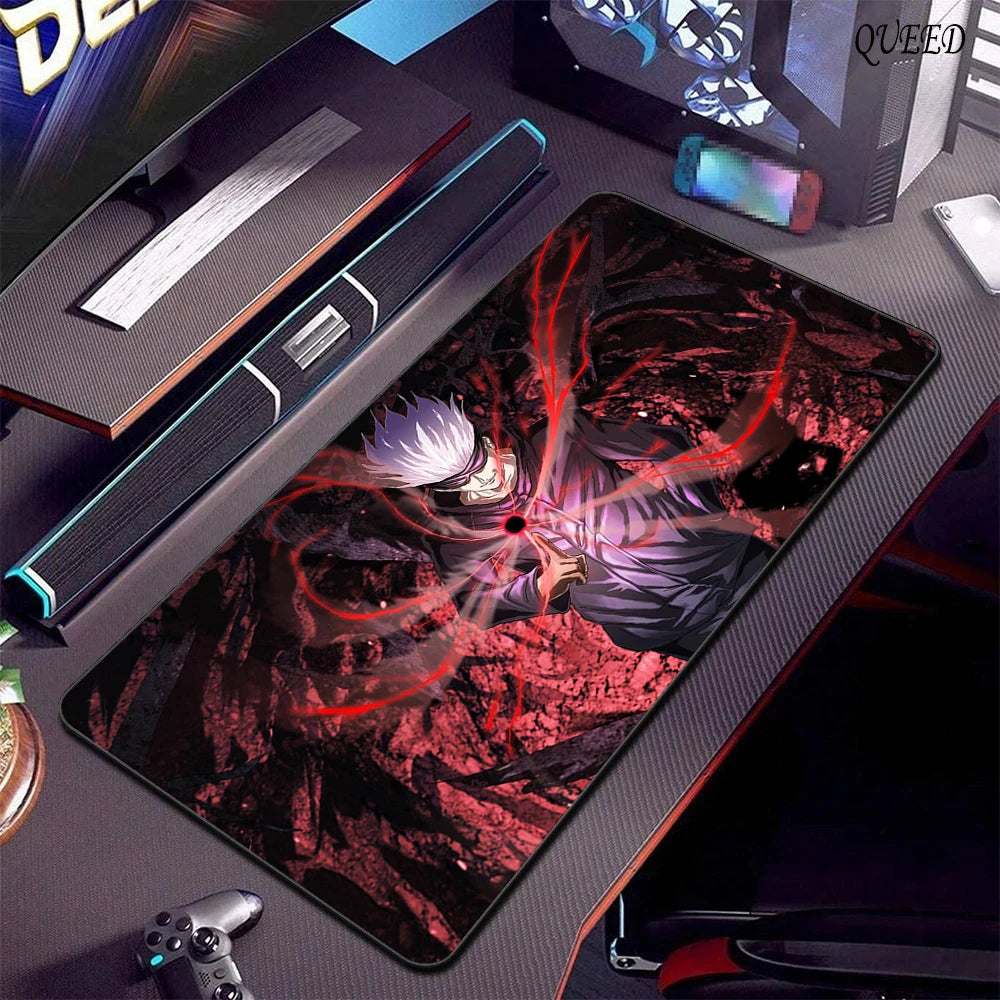 Large Gaming Mouse Pad Jujutsu Kaisen Gojo Satoru Mousepad LockEdge Thickened Computer Keyboard Desk Mat Rubber Anti slip Mats
