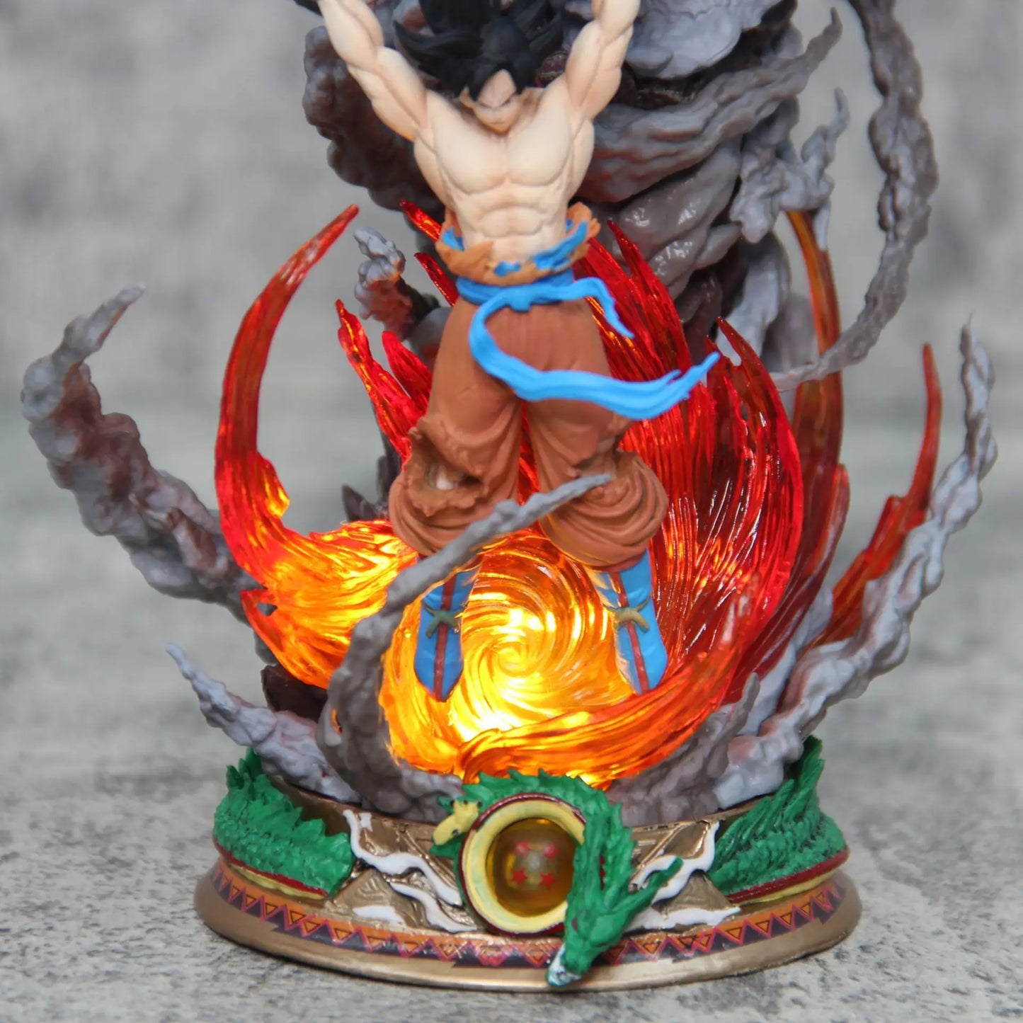New 23cm Dragon Ball Anime Figure Son Goku Super Genki Bomb Luminous Figures Dbz Gk Figurine Pvc Statue Model Collectible Gifts
