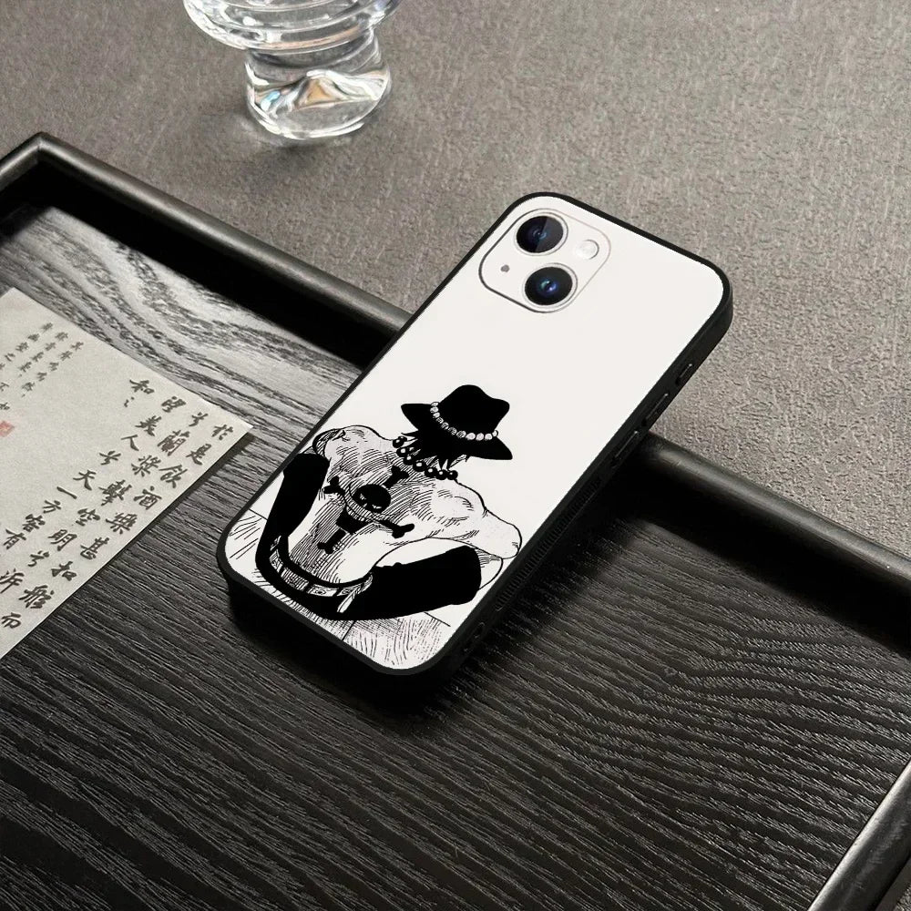 Portgas·D· Ace O-ones P-pieces Phone Case For Iphone 16 15 11 13 14 Pro Max 7 8 Plus X Xr Xs Max 12mini Black Shell Cover Case