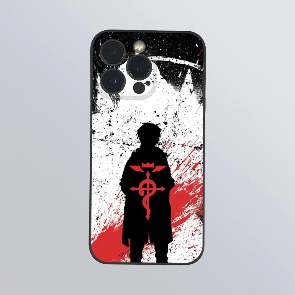 F-Fullmetal A-Alchemist Anime Phone Case For iPhone 15 14 13 12 11 Pro Xs Max Mini XR X 7 8 Plus Black Frosted Soft Shell Funda