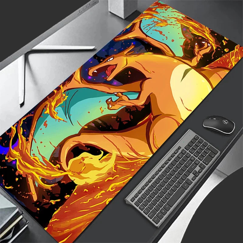 Mouse Pad Lockedge Large Gaming Accessories Computer Gamer Keyboard Pad Pokemon Charizard Mouse Mat Desk XXL Mousepad For gift