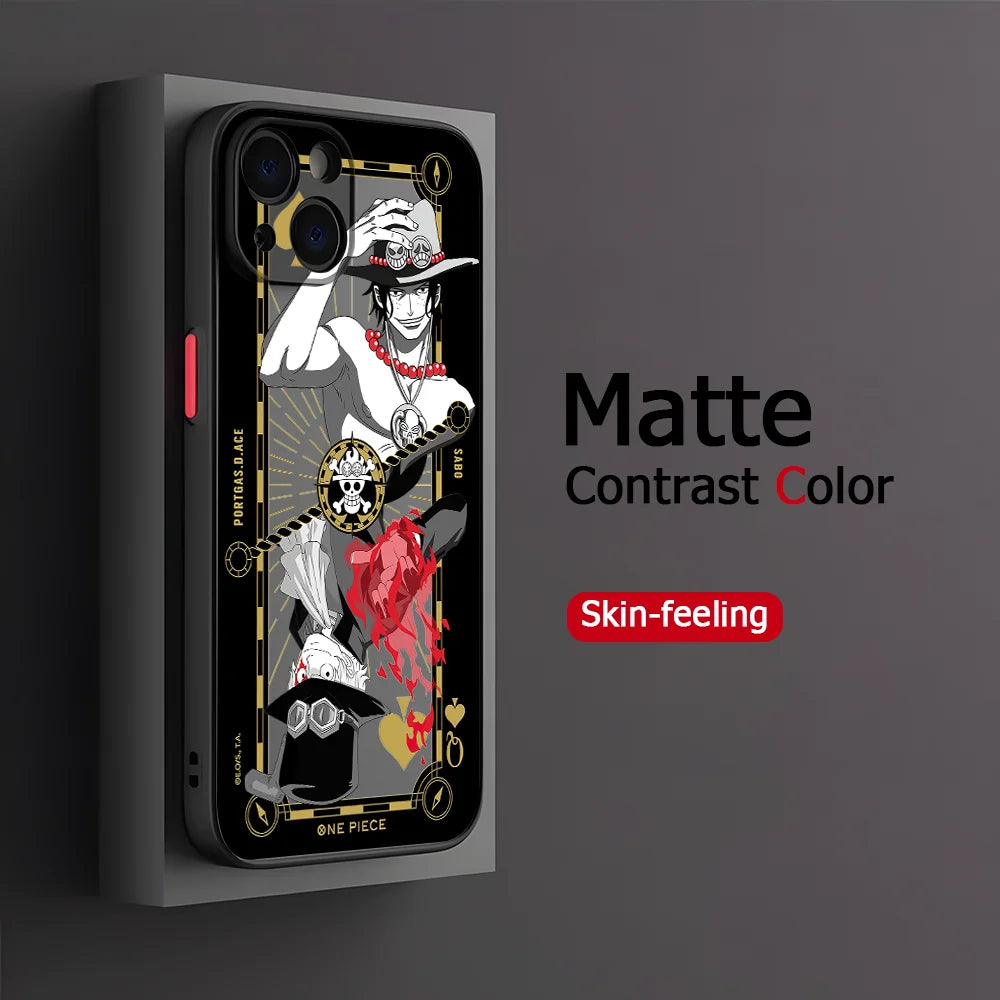 New Luffies Zoroes Phone Case for iPhone 16 15 14 Plus 13 12 Mini 11 Pro Max X Xs XR 7 8 Matte Transparent Hard Cover