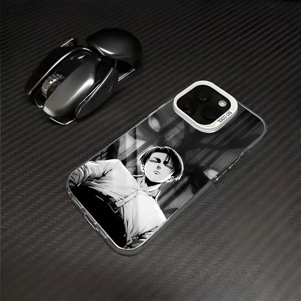 Luxury Hot Anime Attack On Titan Phone Case For IPhone 17 Air 16 15 14 13 12 11 Pro Max Plus Color Shockproof Back Silver Cove