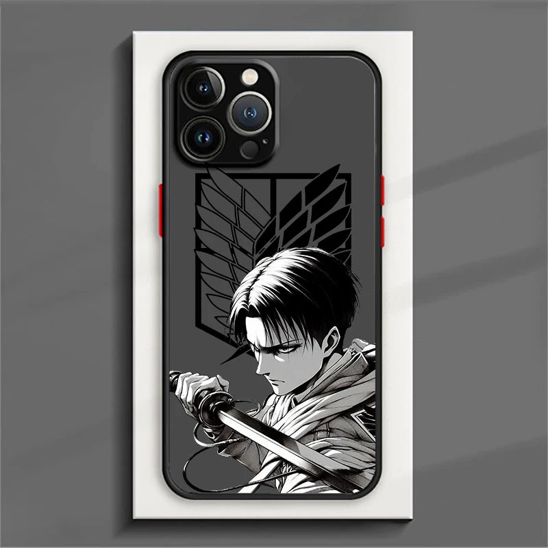 Anime Attack On Titan For Apple iPhone 16 15 14 13 12 11 X XR Mini Plus Pro Max Matte Frosted Translucent Phone Case