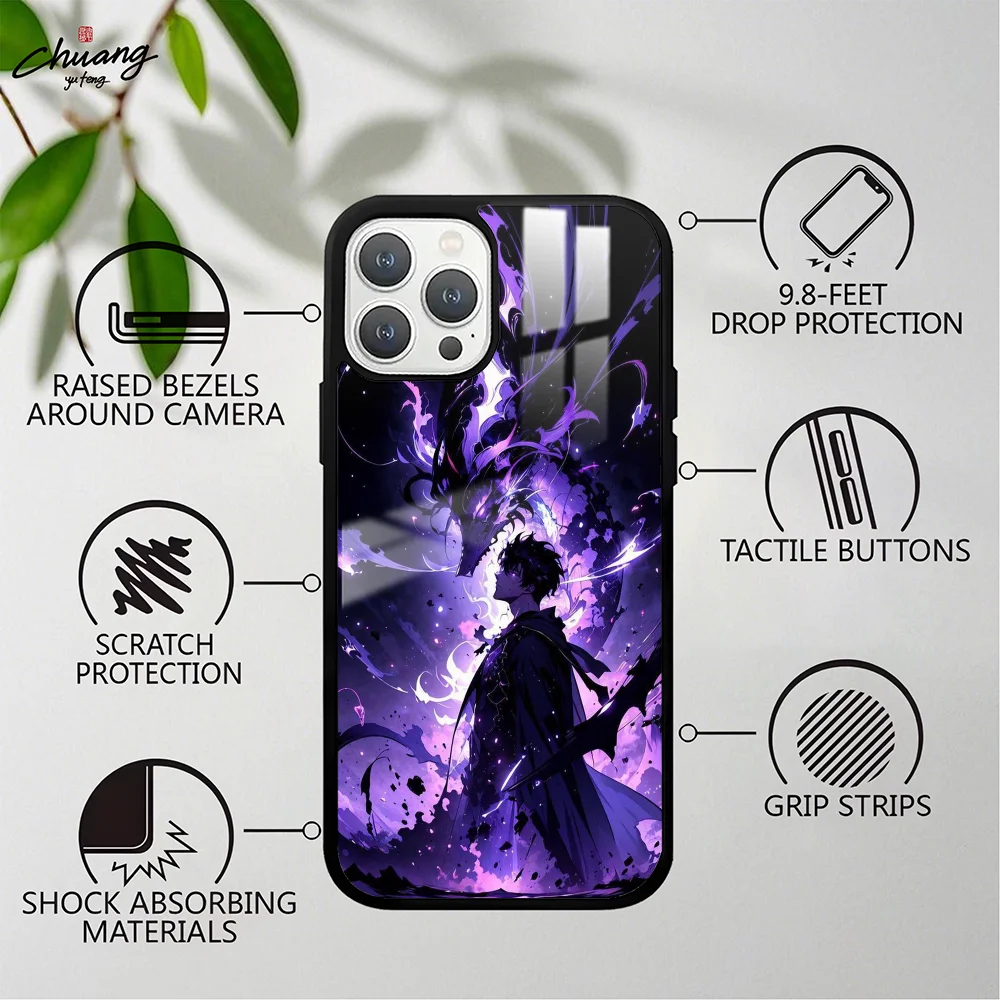 Solo Leveling Season Phone Case For 11 12 13 14 15 16Pro Max Mini Plus Frosted Mirror Phone Cover