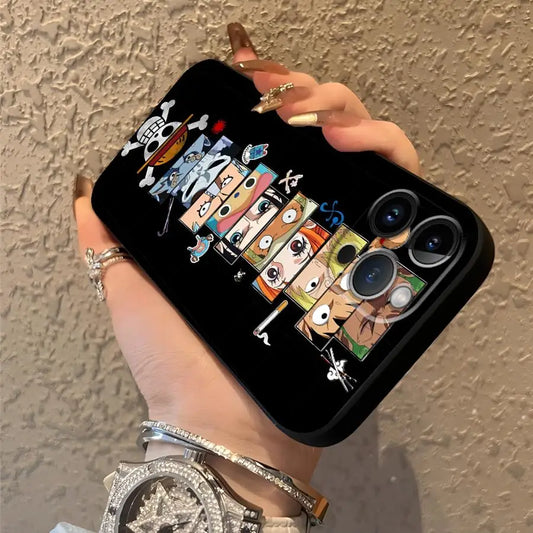 One Piece Zoro Luffy Portgas D Ace Black Soft Phone Cover Case for iPhone 15 16 14 Plus 13 12 11 17 Pro Max XR XS 17Air 7 8