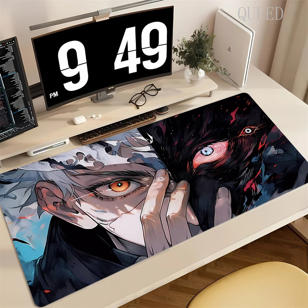 XXL Anime Jujutsu Kaisen Mouse Pad Gaming Accessories Office Gamer Keyboard Desk Mat Rubber Non-Slip Laptop Satoru Gojo Mousepad