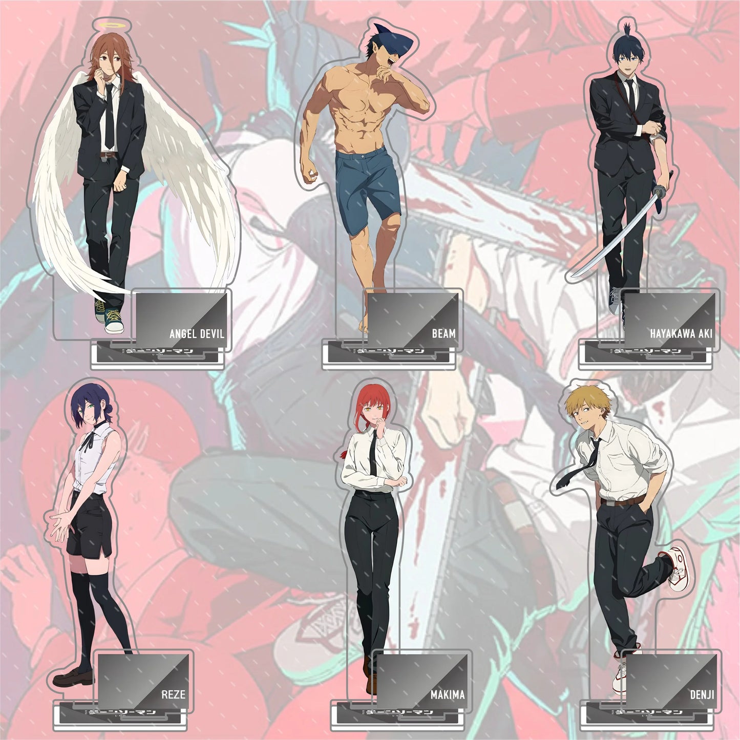 Chainsaw Man New Peripheral Products 15CM Acrylic Figure Stand Plate - Reze/Angel Devil/Denji/Makima Cosplay Prop Decor Gifts