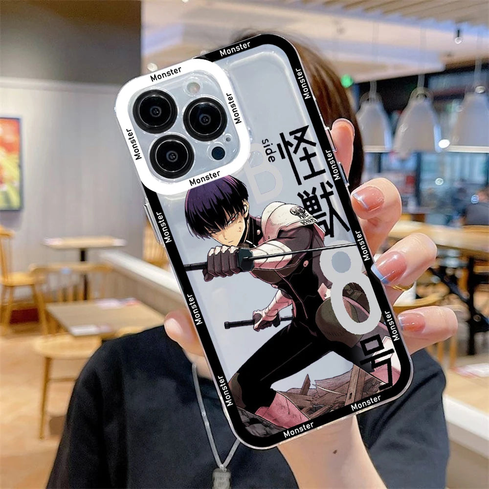 Anime Kaiju No 8 Clear Case For Samsung A73 A72 A71 A55 A52 A51 A50 A42 A35 A33 A32 A31 A30 A24 A23 A22 A13 A12 A05 5G Cover