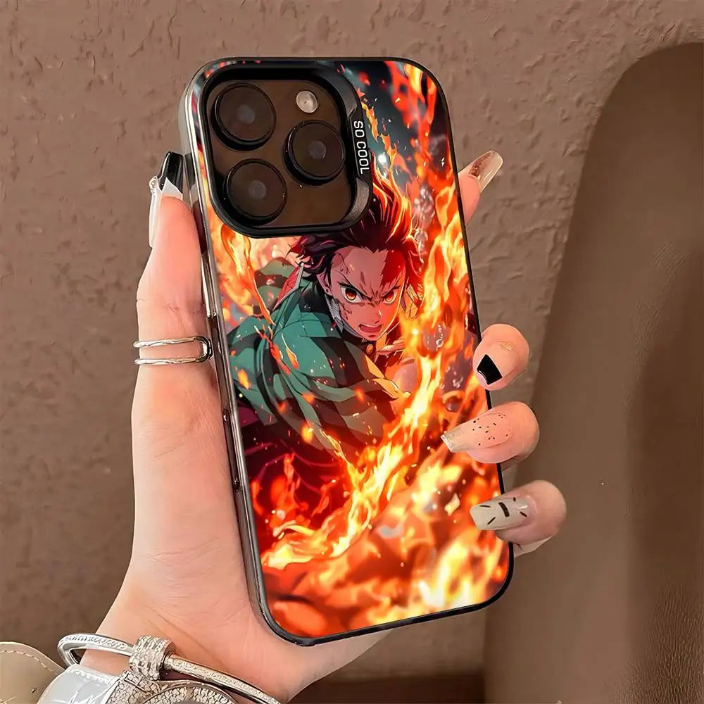 Demon Slayer Eyes Phone Case For iPhone 17 16 15 14 13 12 11 Pro MAX Matte Shockproof Back Anti Fall Matte Cover