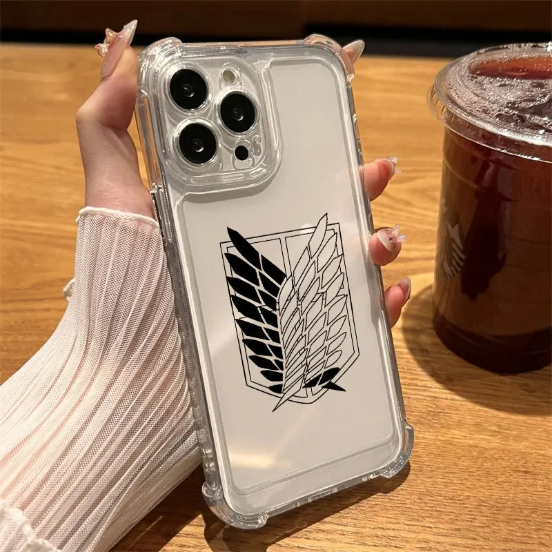 Anime Attack On Titan Hot Cool Phone Case Clear For iPhone 17 16 14 15 11 12 13 Pro Max 16E 16 Plus 17 Air Soft Shockproof Cover