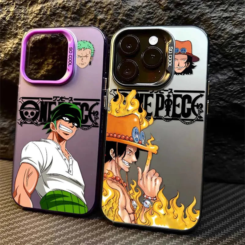 ONE PIECE Portgas D Ace Cool Cover For Apple iPhone 17 16 15 14 13 Pro Max Plus Colorful Silver Phone Case
