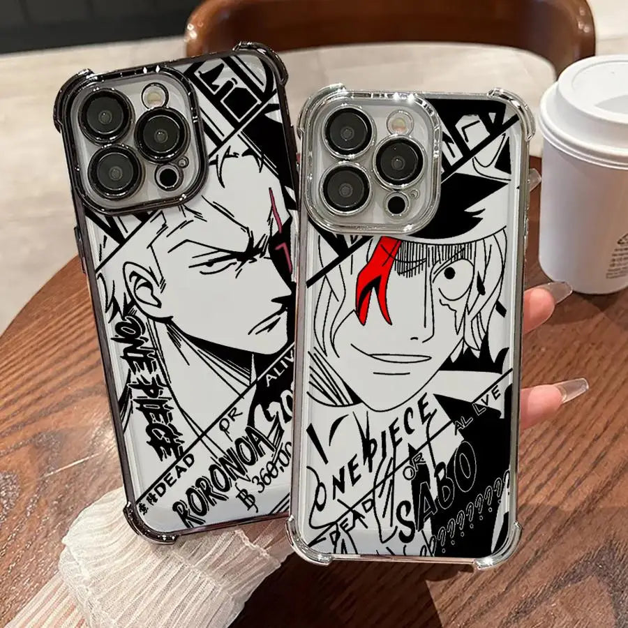 Cartoon Luffys Clear Cover Phone Case for iPhone 11 14 16e 12 16 13 Plus 15 Pro MAX