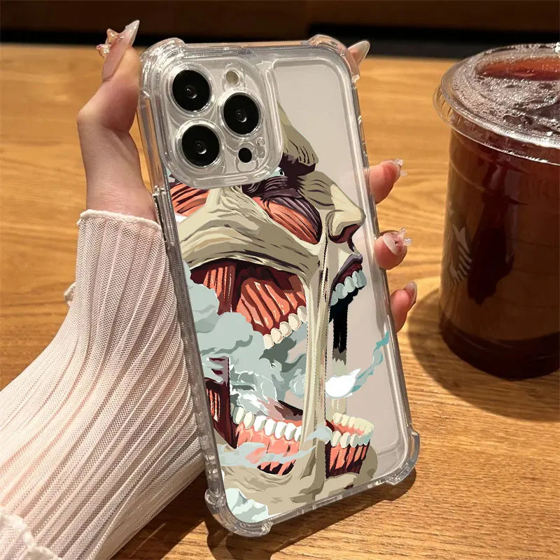 Anime Attack On Titan Hot Cool Phone Case Clear For iPhone 17 16 14 15 11 12 13 Pro Max 16E 16 Plus 17 Air Soft Shockproof Cover