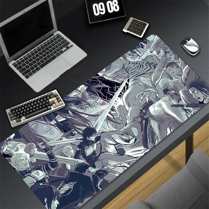 Computer Gaming Accessories Mousepad Office A-attack on Titan Eren Yeager Mouse Pad Keyboard Pad Desk Decoracion Anime Desk Mat