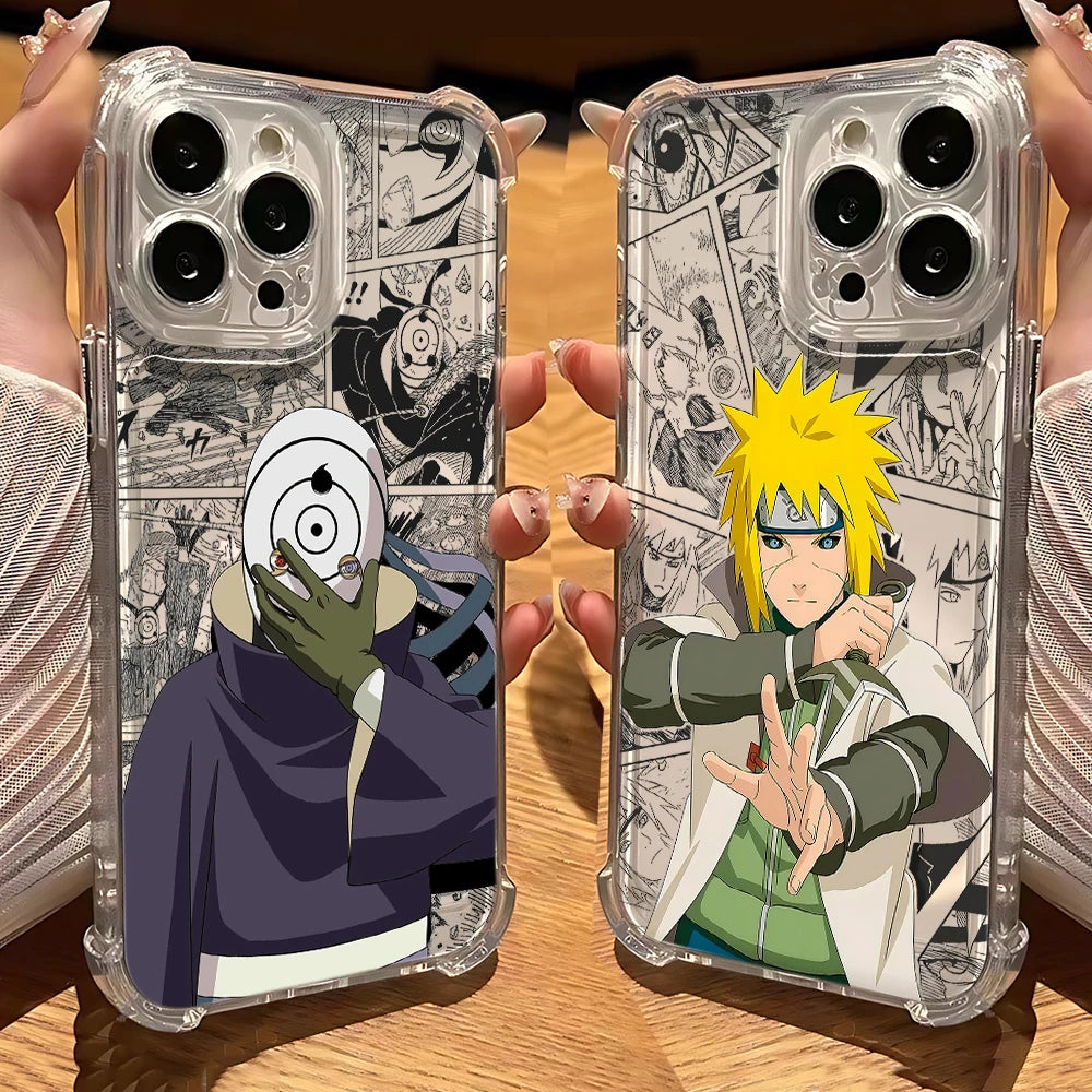 Anime Phone Case For iPhone 16 15 14 13 12 11 Mini Pro Max X XR XSMax 8 Plus Uchihas Anti Fall Itachis Transparent Sasukes Cover