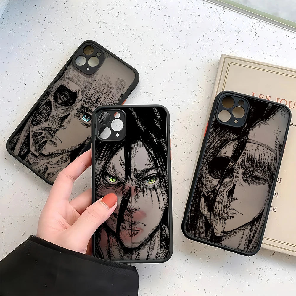 Luxury Attack On Titan Hot Anime Phone Case For iPhone 16 15 14 13 12 11 Mini Pro Max X XR XSMax 7 8 6 6s Plus Matte Clear Cover