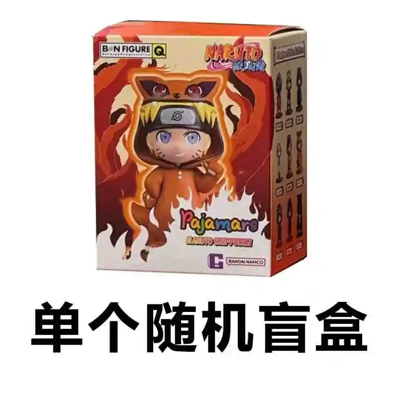 Naruto Bnfigureq Pajamars Series Blind Box Action Figures Model Sasuke Kakashi Costume Design Decoration Gift Toy