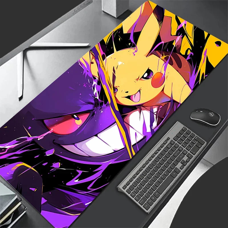 Purple Mouse Pad Large Gamer 900x40 P-pokemonS G-gengar Keyboard Desk Mouse Mat XL Carpet Rubber Tapis Souris Gaming PC Mousepad