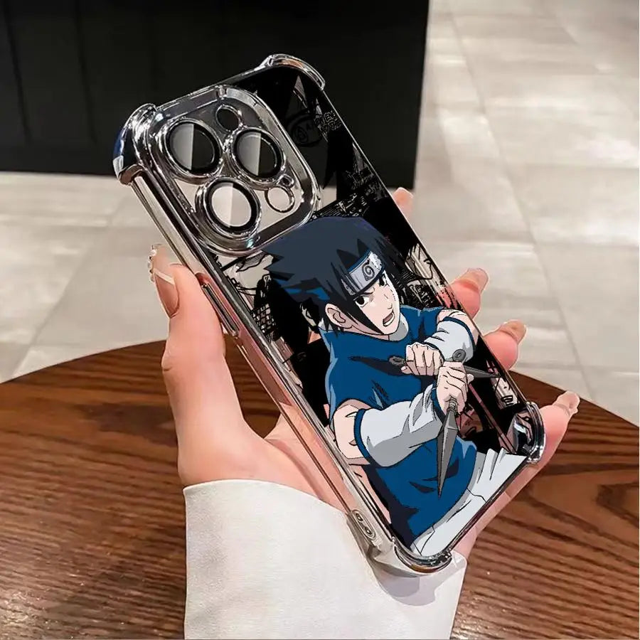 Case for iPhone 11 16 Pro Max 15 Plus 13 17 Air 14 12 Soft Phone Cover Anime Character Sasukes
