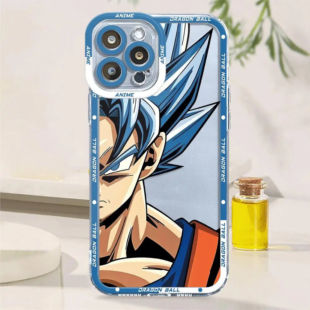 Phone Case for iPhone 13 Pro Max 15 7 8 Plus 11 Pro XS Max 14 Plus XR X 12 Mini Clear D-Dragon Ball Z Cover