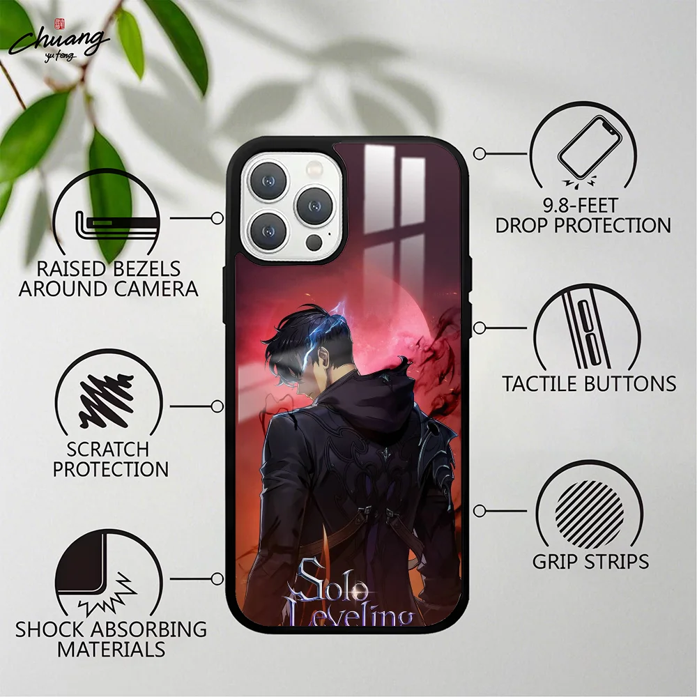 Solo Leveling Season Phone Case For 11 12 13 14 15 16Pro Max Mini Plus Frosted Mirror Phone Cover