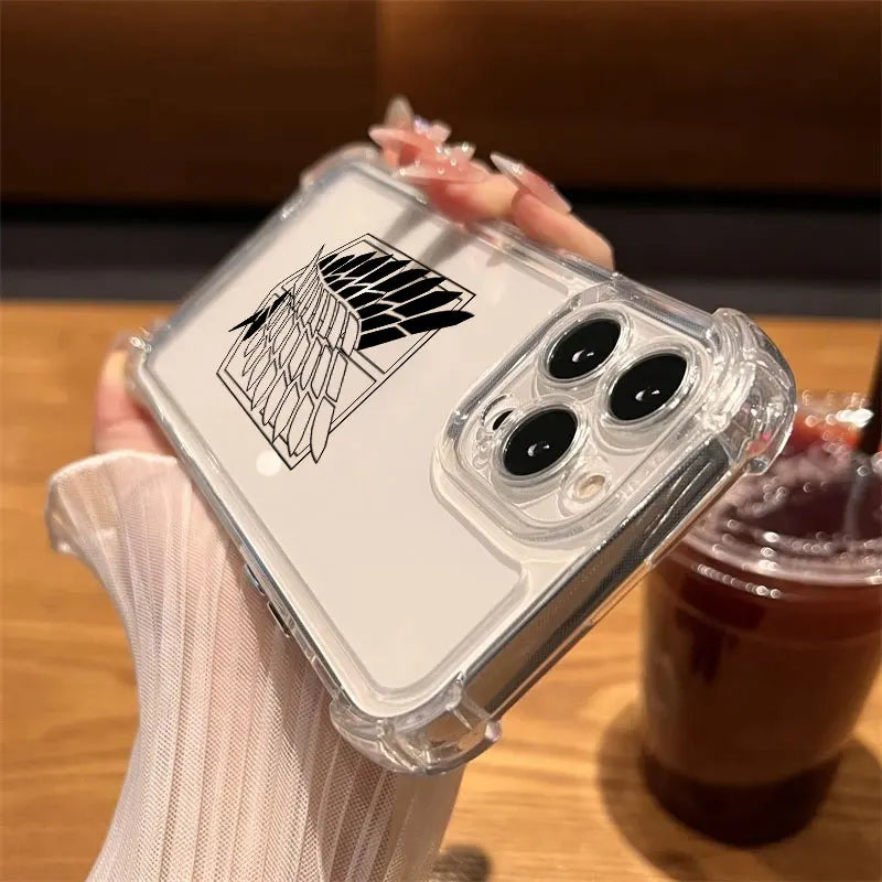 Anime Attack On Titan Hot Cool Phone Case Clear For iPhone 17 16 14 15 11 12 13 Pro Max 16E 16 Plus 17 Air Soft Shockproof Cover