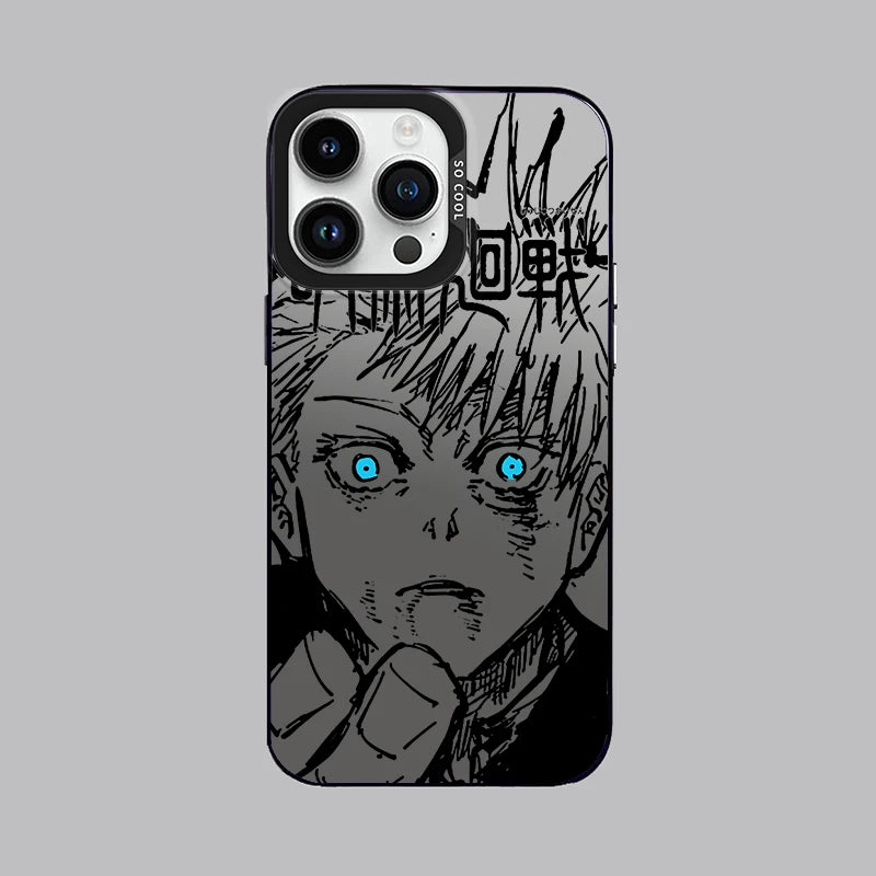 Jujutsu Kaisen Gojo Fashion For iPhone 15 14 13 12 11 Pro Max XS Max X XR 7 8 Plus 6S Fashion Colorful Silver Phone Case