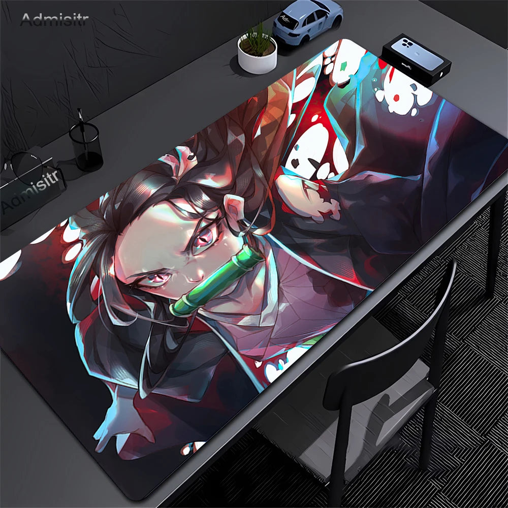 Mouse Pad Gaming Laptops Keyboard Mat Xxl Pc Desk Protector Deskmat Gamer Mats Anime Demon Slayers Rengoku Kyoujurou Pc Mousepad