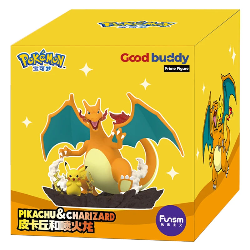 Genuine 16cm Pokemon Action Figures Charizard With Pikachu Cartoon Anime Collectible Model Toys For Birthday Gift