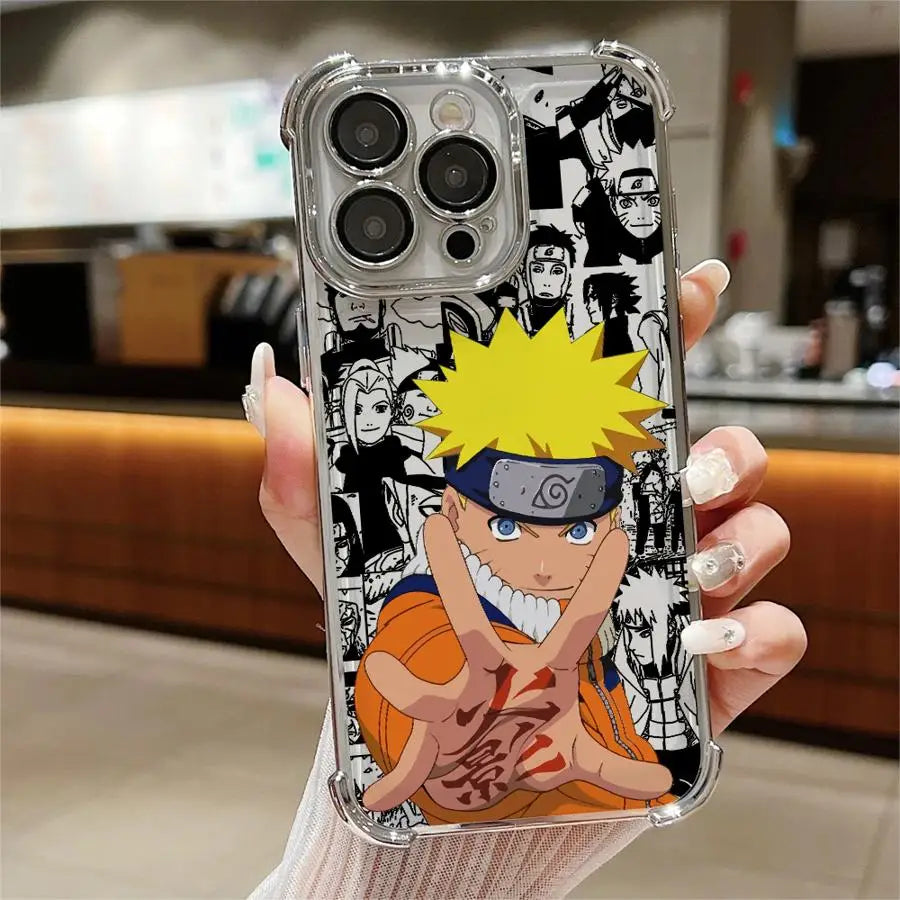 Case for iPhone 11 16 Pro Max 15 Plus 13 17 Air 14 12 Soft Phone Cover Anime Character Sasukes