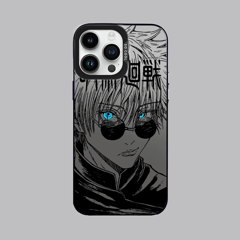 Jujutsu Kaisen Gojo Fashion For iPhone 15 14 13 12 11 Pro Max XS Max X XR 7 8 Plus 6S Fashion Colorful Silver Phone Case