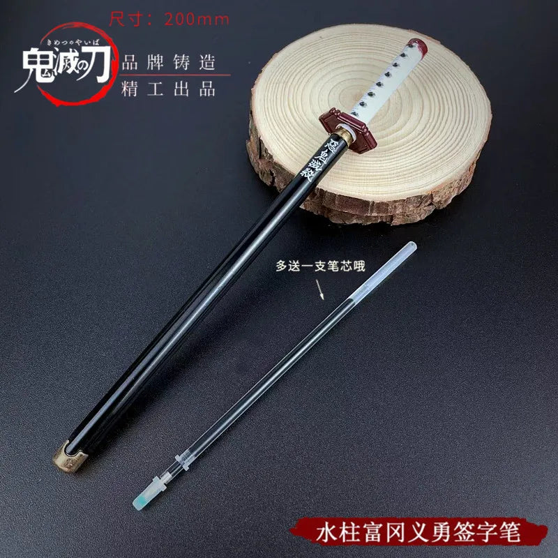20cm/7.87inDemon Slayer Anime Peripheral Neutral Pen/my Wife/Zenyi/moth/butterfly Blade Day Wheel Knife Stationery Signature Pen