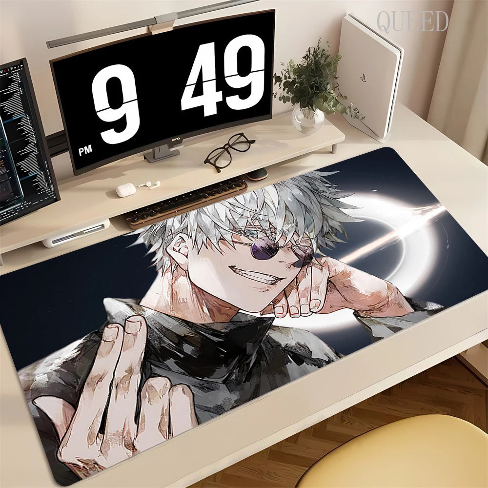 XXL Anime Jujutsu Kaisen Mouse Pad Gaming Accessories Office Gamer Keyboard Desk Mat Rubber Non-Slip Laptop Satoru Gojo Mousepad