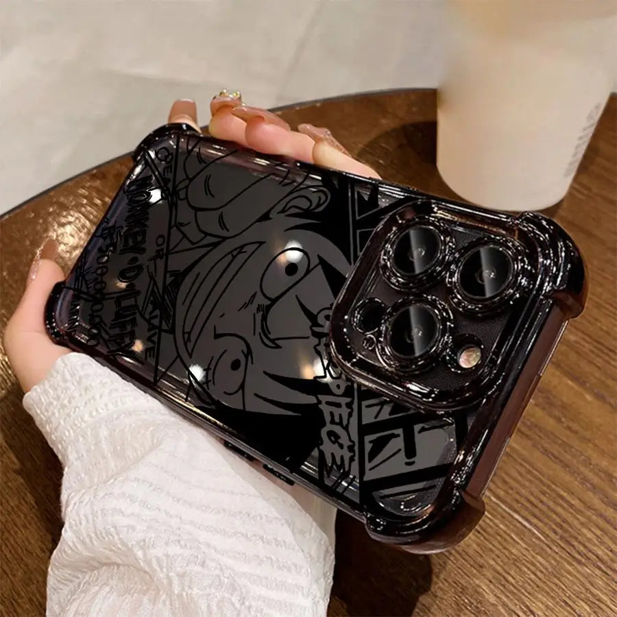 Cartoon Luffys Clear Cover Phone Case for iPhone 11 14 16e 12 16 13 Plus 15 Pro MAX