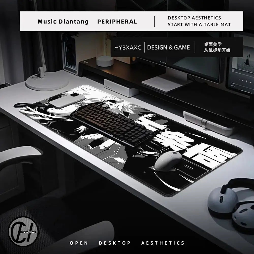 90x40CM Black Anime Jujutsu Kaisen Large Mouse Pad Ryomen Sukuna MousePads Computer Gaming Peripheral Accessories Desk Mat