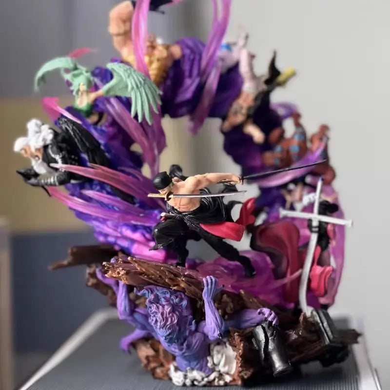 24cm One Piece Anime Figures Zoro Gk Figurine Onigashima King Of Hell Action Figure Pvc Statue Model Decoration Gift Toys