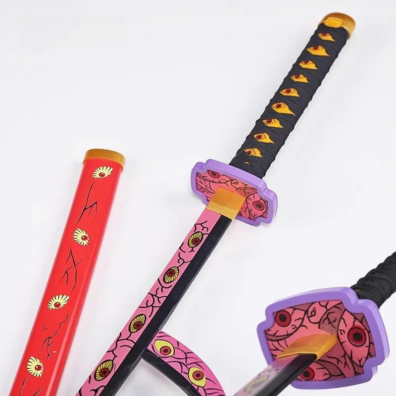 104cm Demon Slayer Kokushibo Katana Kimetsu No Yaiba Blade Sword Anime Cosplay Prop Real Size Japanese Katana Samurai Sabre Toy