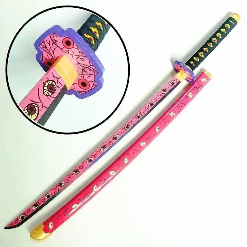 104cm Demon Slayer Kokushibo Katana Kimetsu No Yaiba Blade Sword Anime Cosplay Prop Real Size Japanese Katana Samurai Sabre Toy