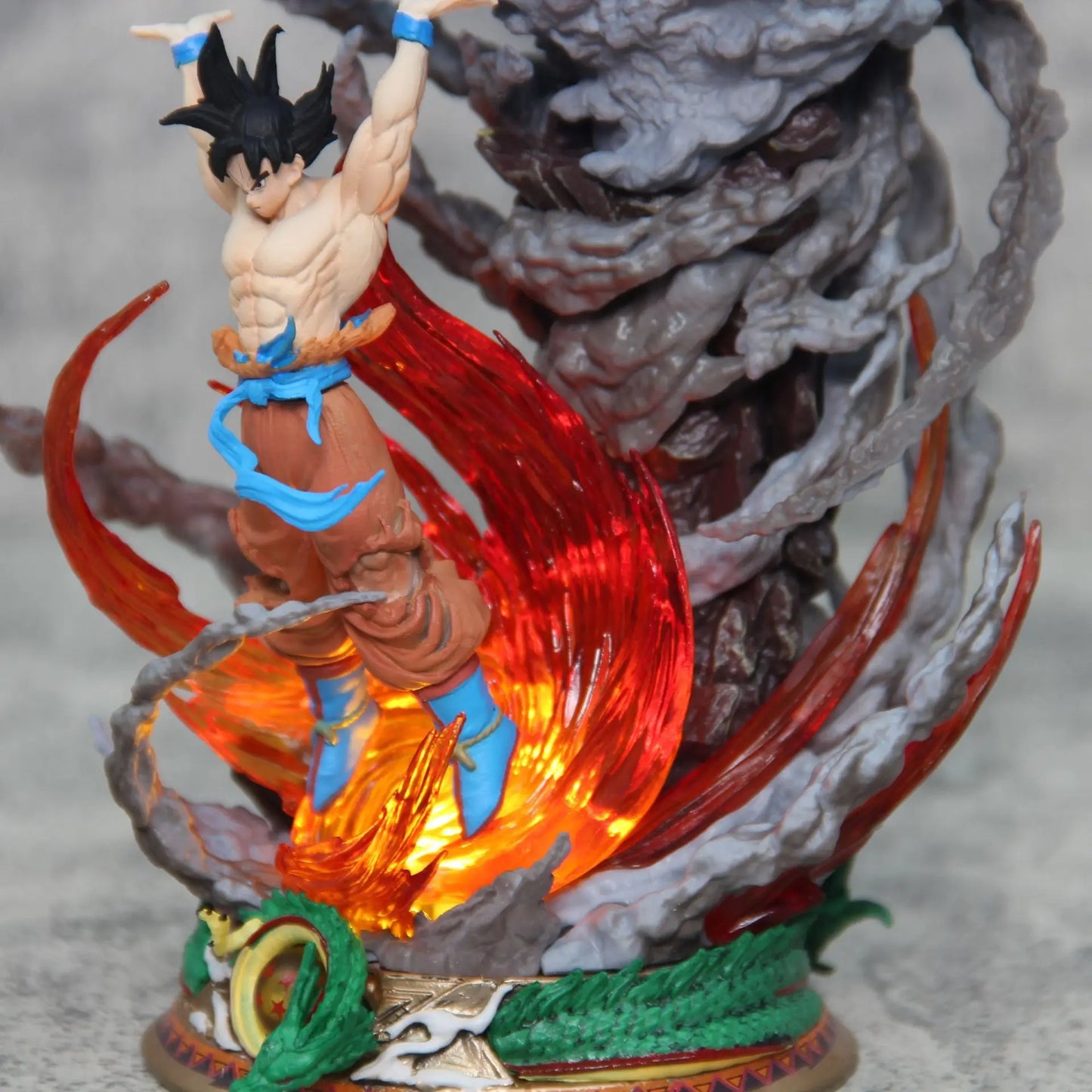 New 23cm Dragon Ball Anime Figure Son Goku Super Genki Bomb Luminous Figures Dbz Gk Figurine Pvc Statue Model Collectible Gifts