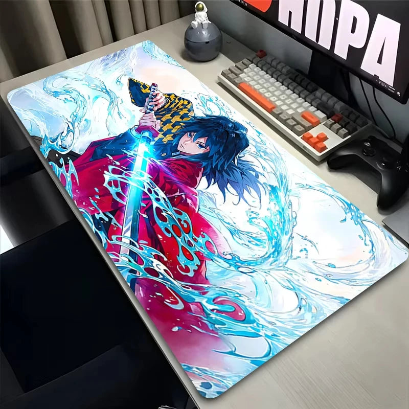 Mouse Pad Laptop Anime Extended Desktop Mat Computer Gamer D-demon Slayer Tomioka Giyuu Mousepad Gaming Accessories Keyboard Pad