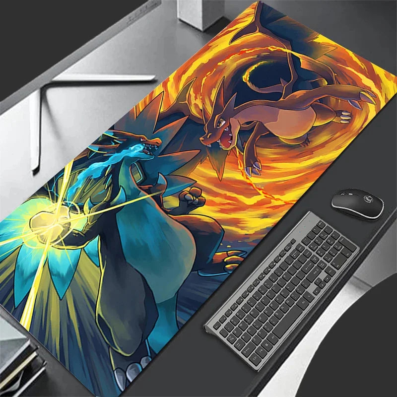 Mouse Pad Lockedge Large Gaming Accessories Computer Gamer Keyboard Pad Pokemon Charizard Mouse Mat Desk XXL Mousepad For gift