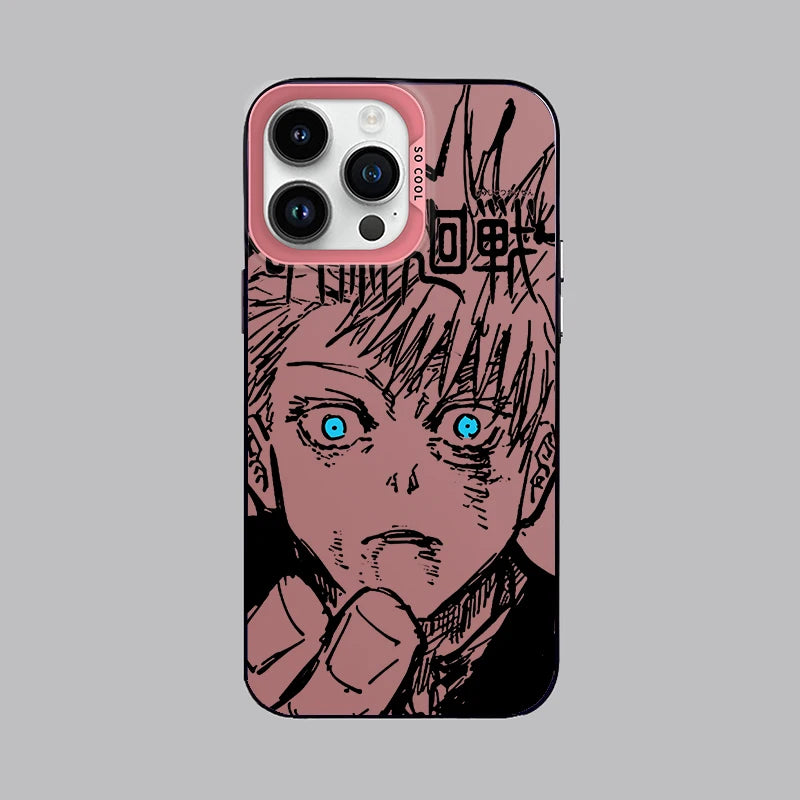 Jujutsu Kaisen Gojo Fashion For iPhone 15 14 13 12 11 Pro Max XS Max X XR 7 8 Plus 6S Fashion Colorful Silver Phone Case