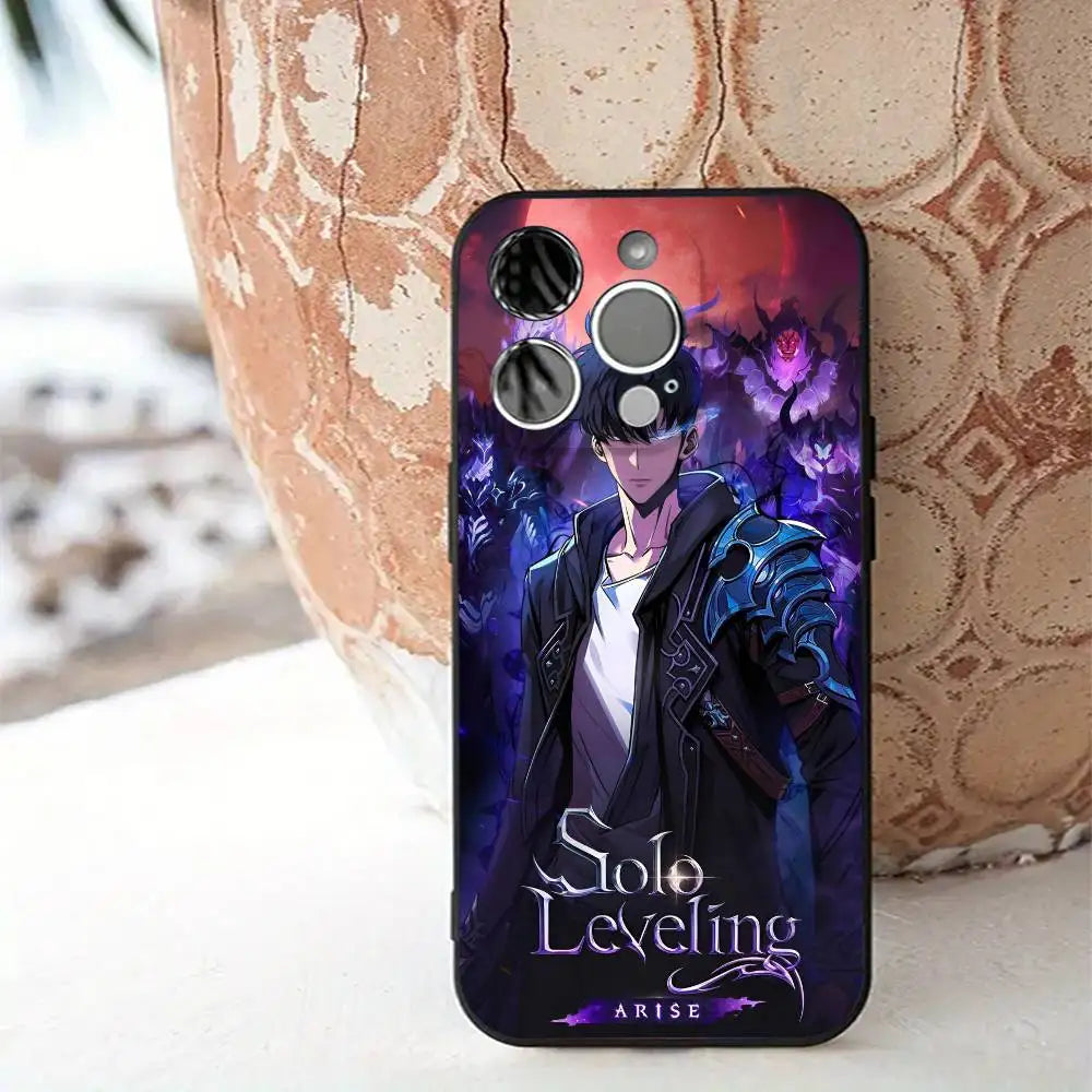 1pc Solo Leveling Anime Phone Case Silicone Soft For IPhone 16 15 14 13 12 11 X XR Plus Pro Max Plus