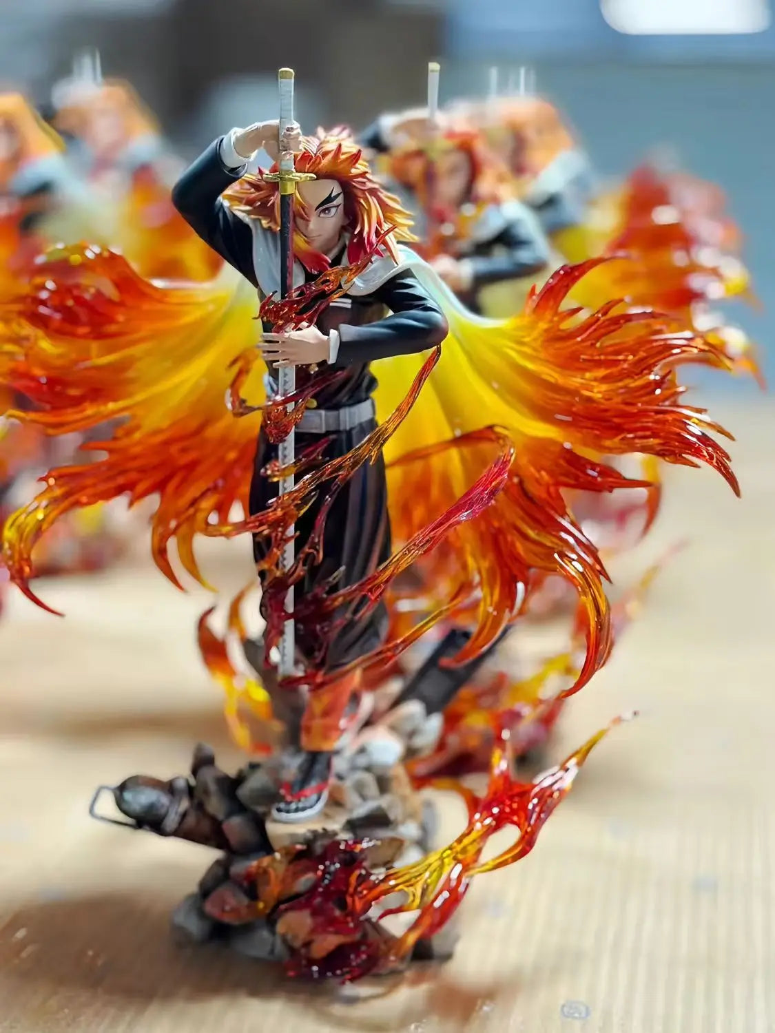 30cm Demon Slayer Rengoku Kyoujurou Anime Figure Rengoku Kyoujurou Figurine Pvc Model Statue Collection Decoration Desk Toy Gift