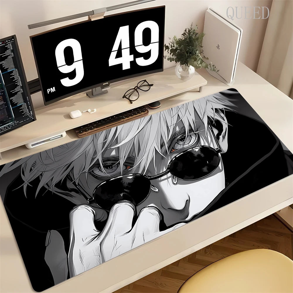 XXL Anime Jujutsu Kaisen Mouse Pad Gaming Accessories Office Gamer Keyboard Desk Mat Rubber Non-Slip Laptop Satoru Gojo Mousepad